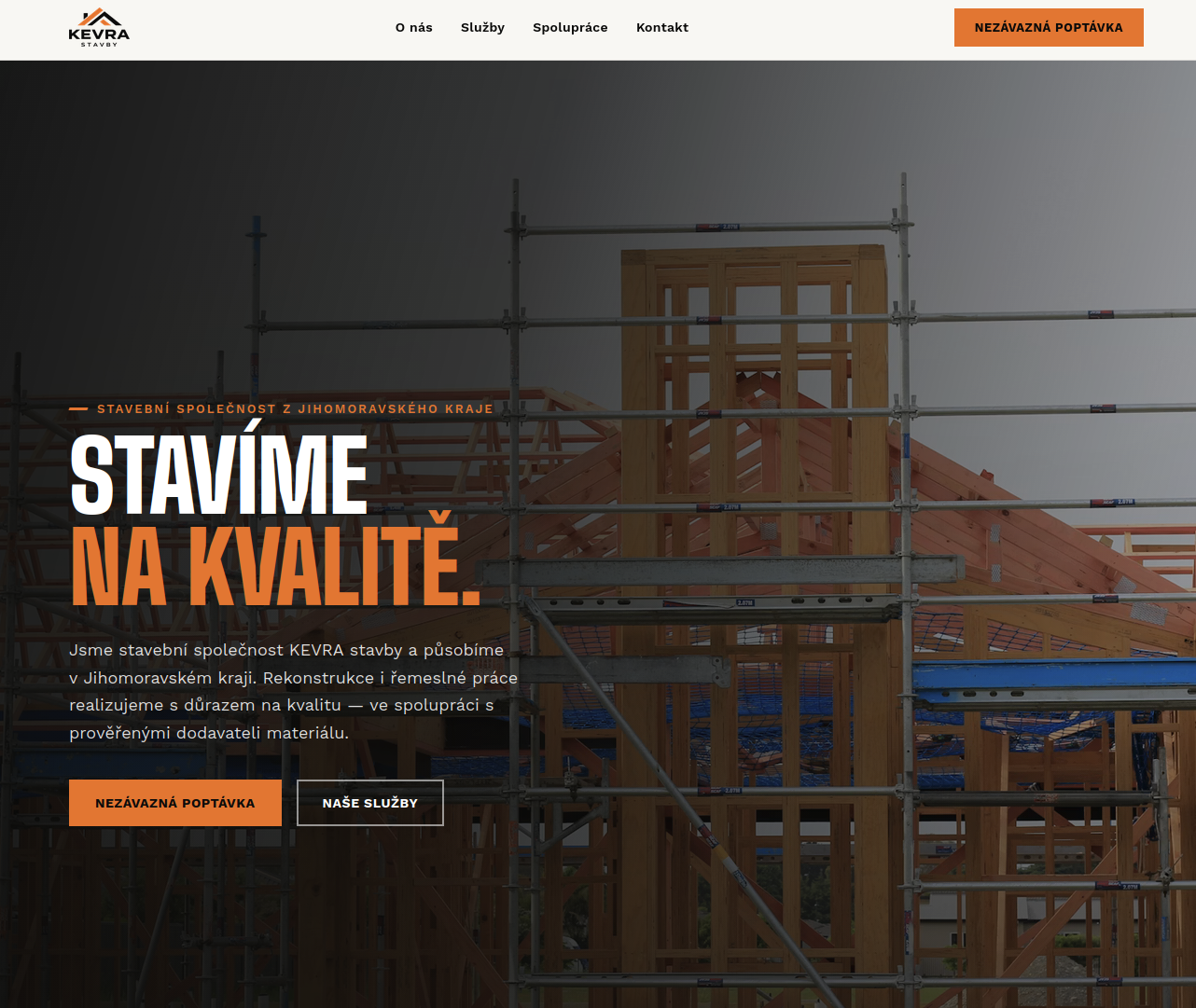 Screenshot webu kevra.cz